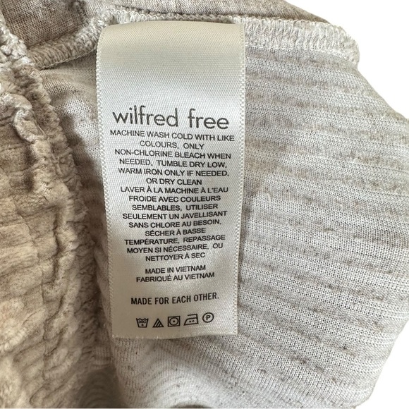 WILFRED FREE Ribbed Organic Cotton High Rise Jogger Lounge Pants in oatmeal - Picture 7 of 9